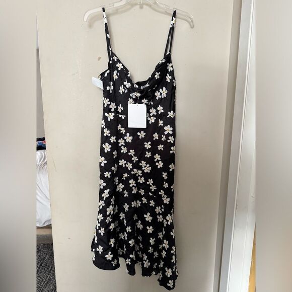 NWT Free People / Fame And Partners Satin Printed Ashlee Dress - Picture 1 of 5